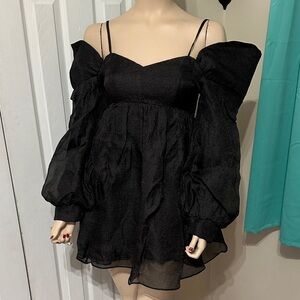 Elegant Black Off-Shoulder Mini Dress